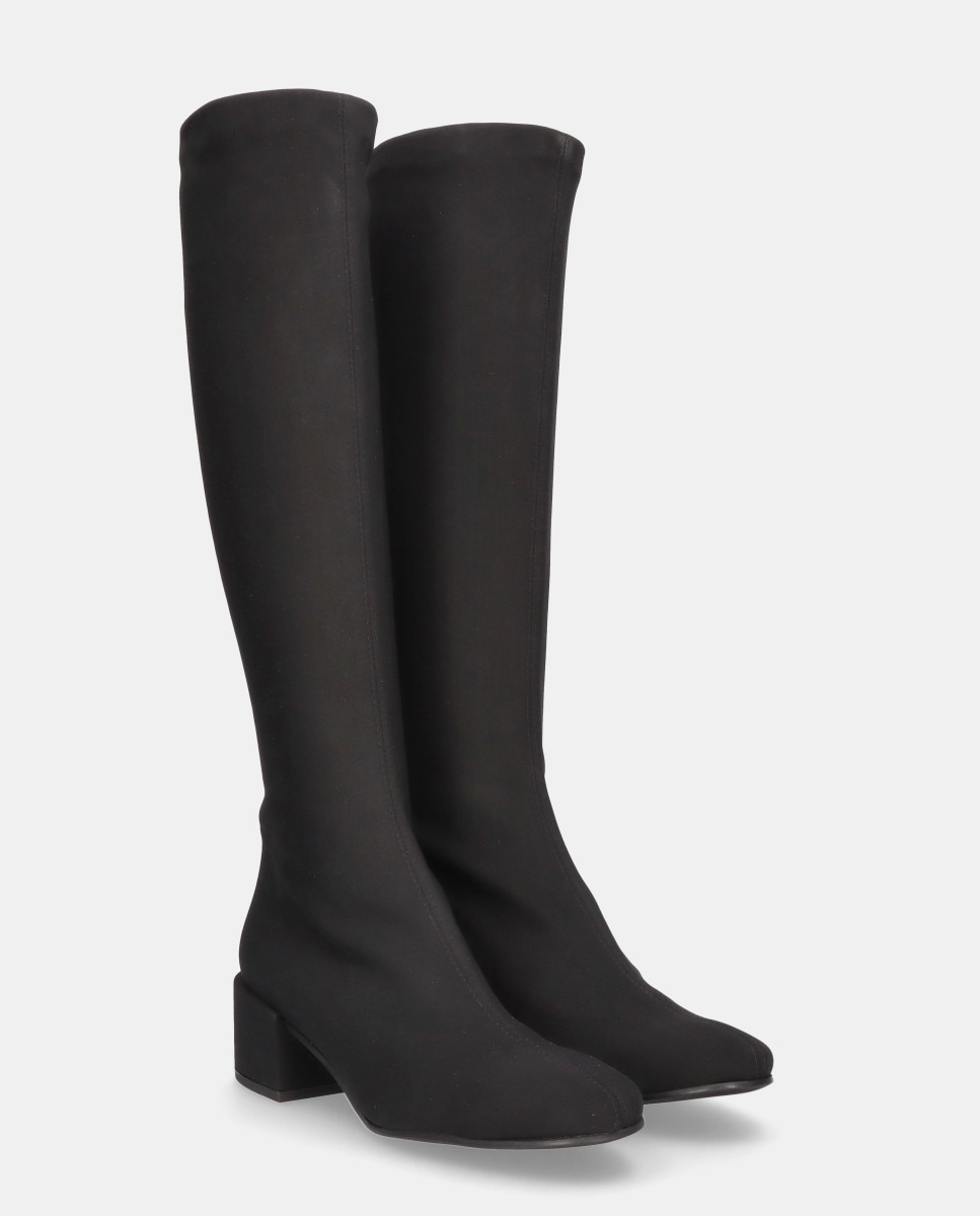 Botas Básicas Jendayi em Tecido Elástico Resistente À Água Preto-2