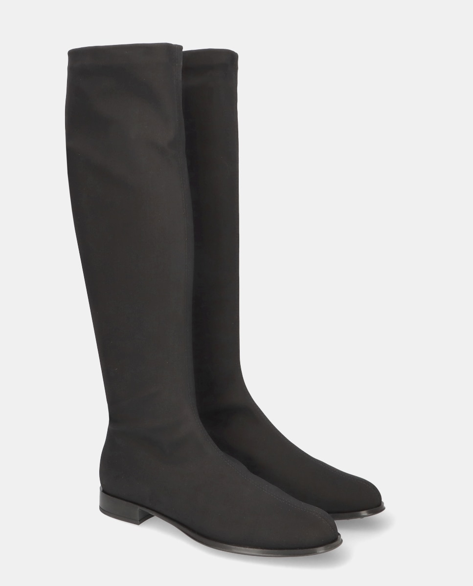 Botas Básicas Pat em Tecido Elástico Resistente À Água Preto-2