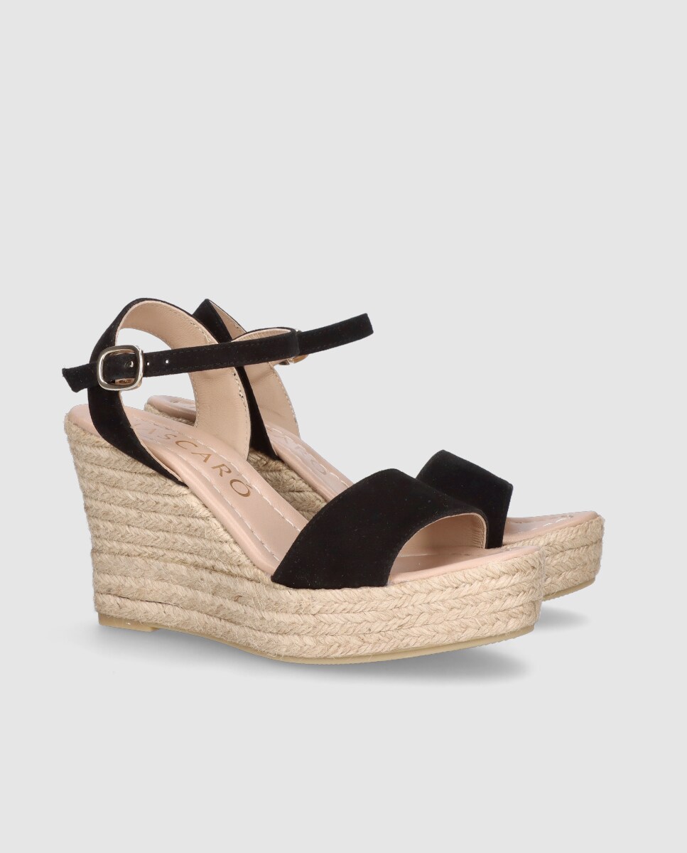 Alpercatas em Camurça em Preto Preto-2