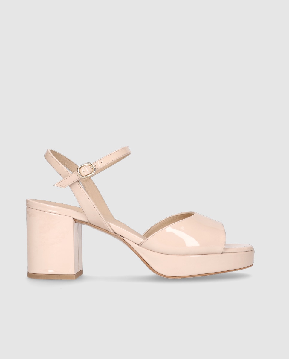 Sandálias de Salto Mae em Verniz Rosa-claro-1