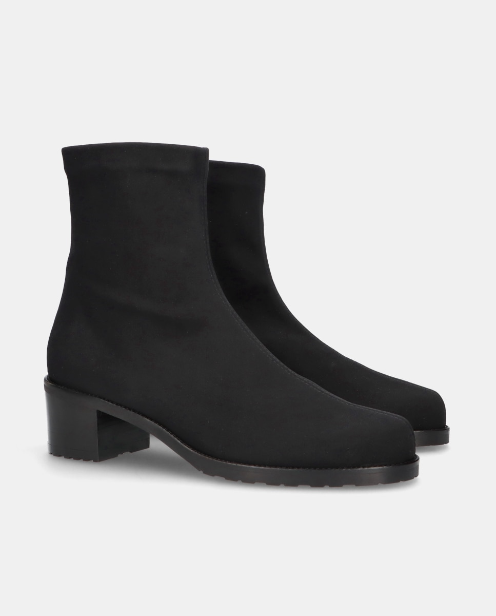 Botins Básicos Claudette em Tecido Elástico Resistente À Água Preto-2