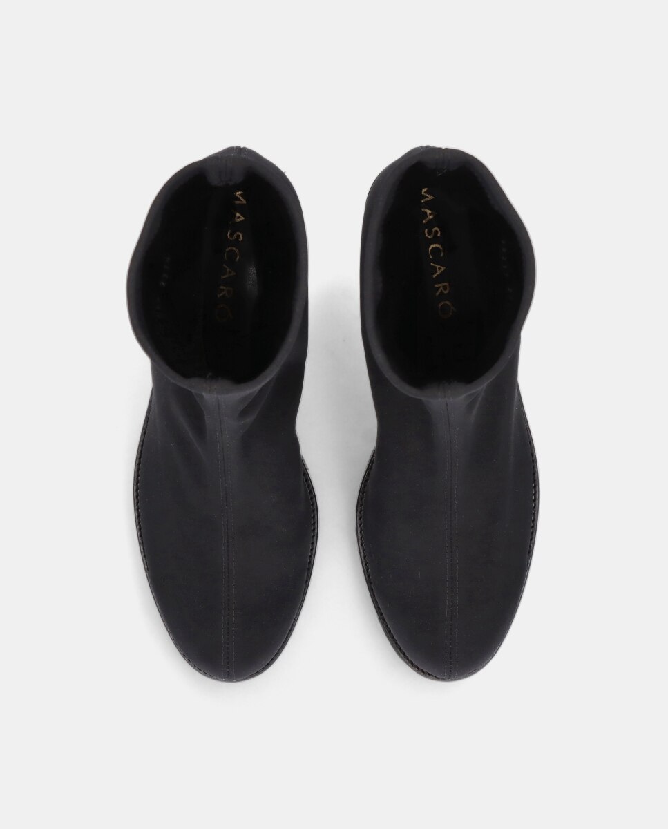 Botins Básicos Claudette em Tecido Elástico Resistente À Água Preto-3
