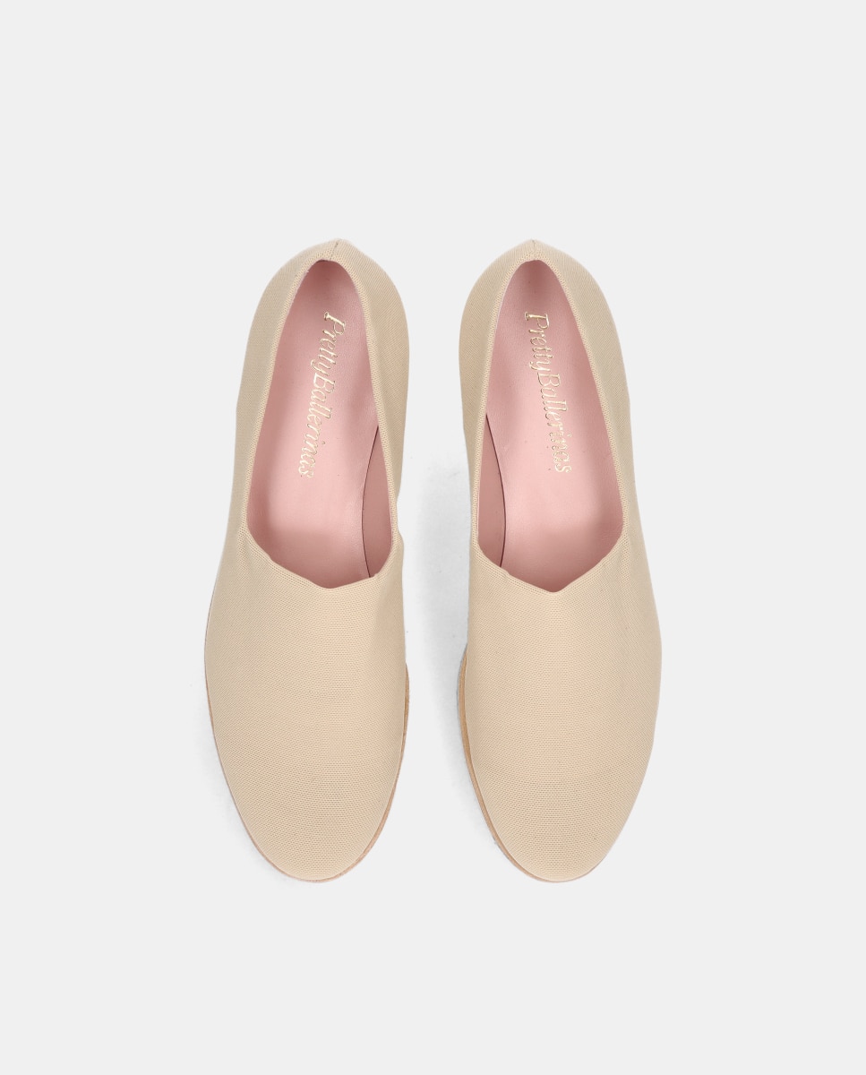 Mocassins Rasos Charlize em Tecido Elástico Transpirável Natural-3