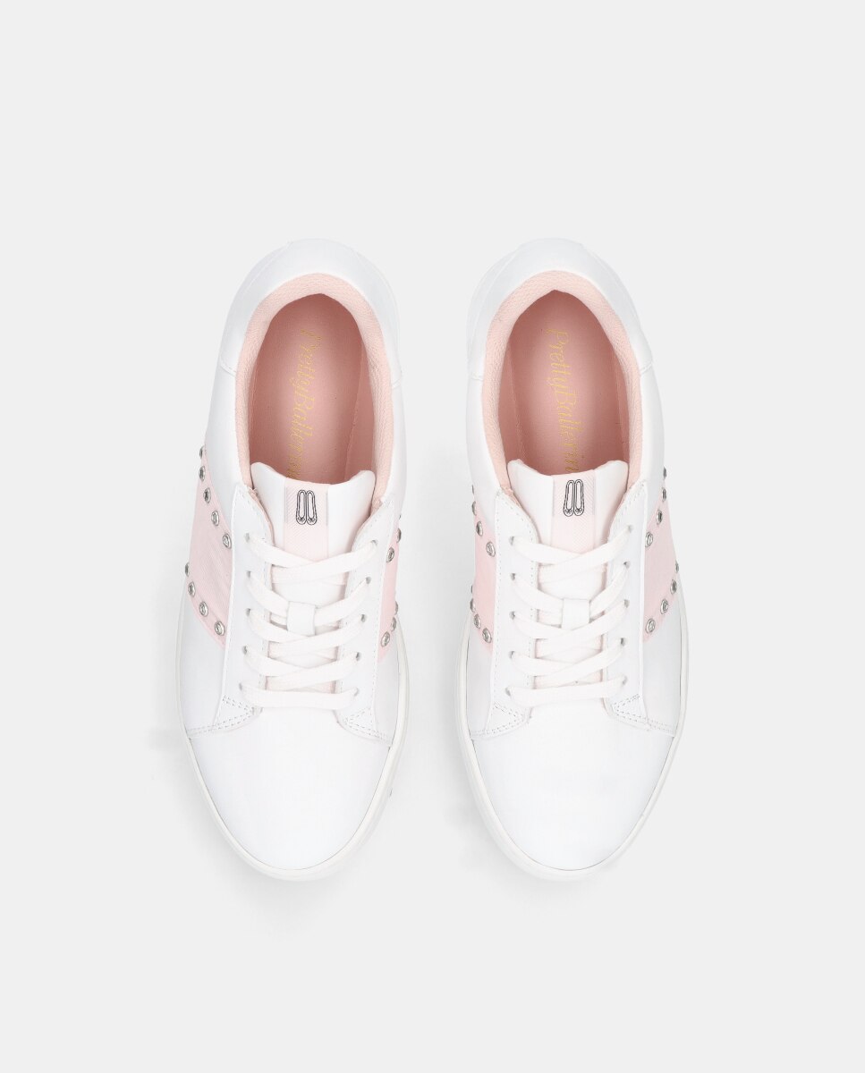 Sapatilhas Desportivas Cordelia em Napa Branca Branco-3