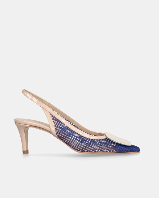 Imagem 0 de Sapatos de Salto Phoebe em Rede e Verniz com Fivela