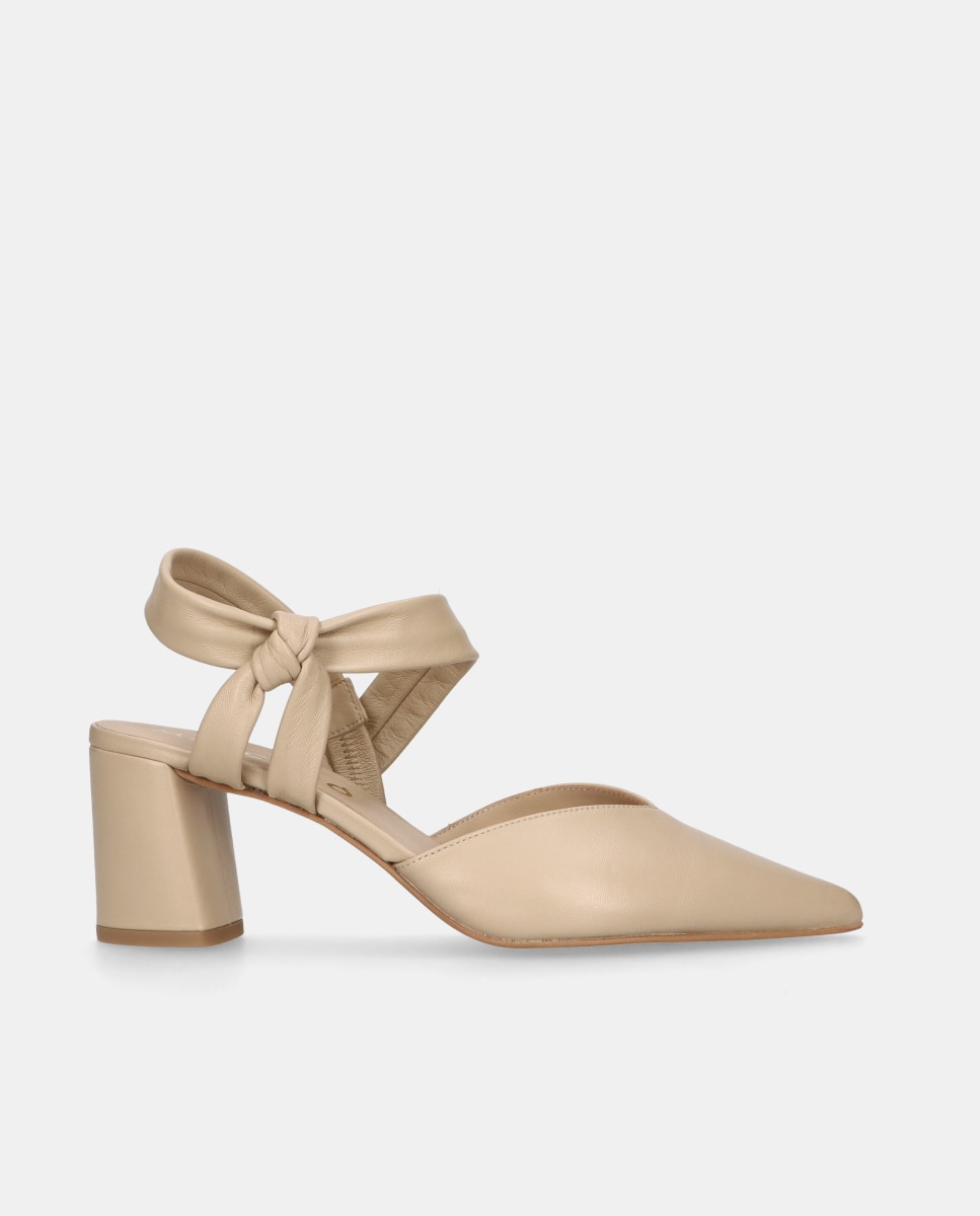 Sapatos de Salto Phoebe em Napa Suave Natural-1