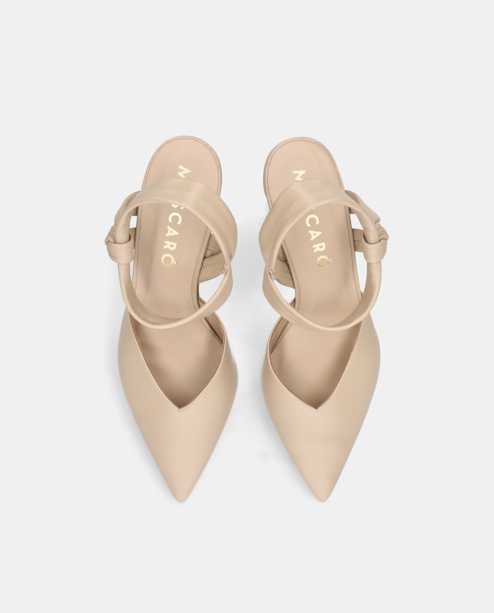 Sapatos de Salto Phoebe em Napa Suave Natural-3
