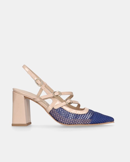 Imagem 0 de Sapatos de Salto Renata em Rede e Verniz