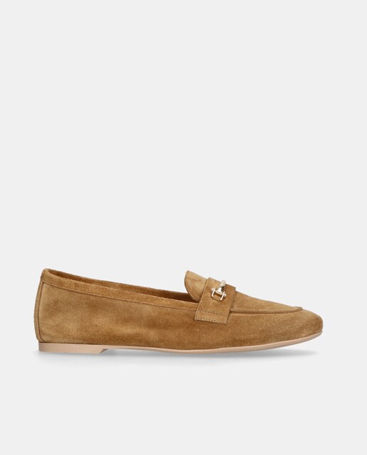 Imagem 0 de Mocassins Faye em Camurça com Detalhe Dourado