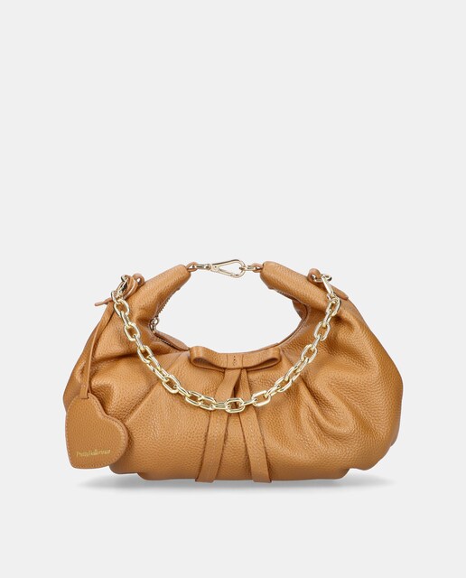 Imagem 0 de Mala de Ombro em Pele Suave com Fecho de Botão Imantado