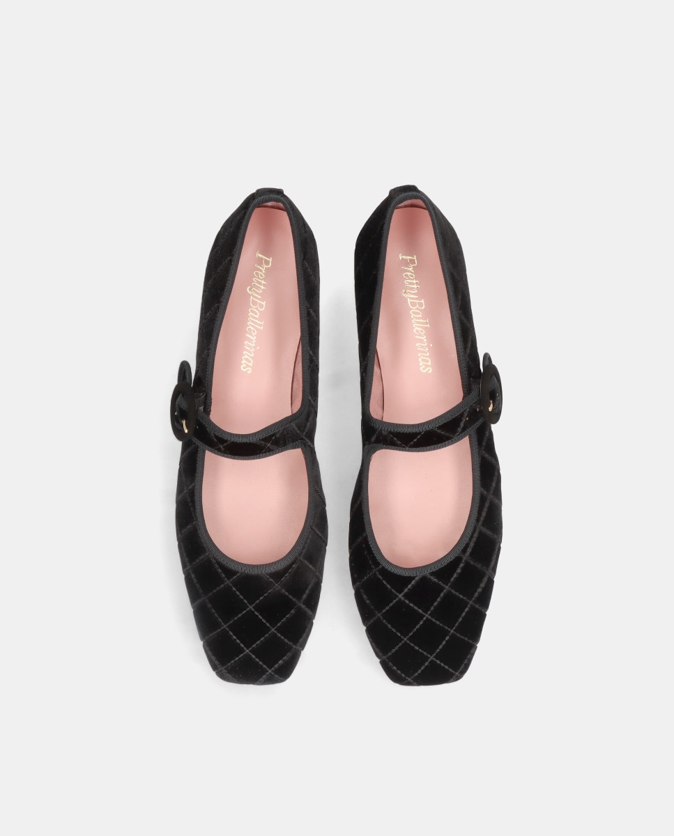 Sabrinas Camille em Veludo Acolchoado Preto-3