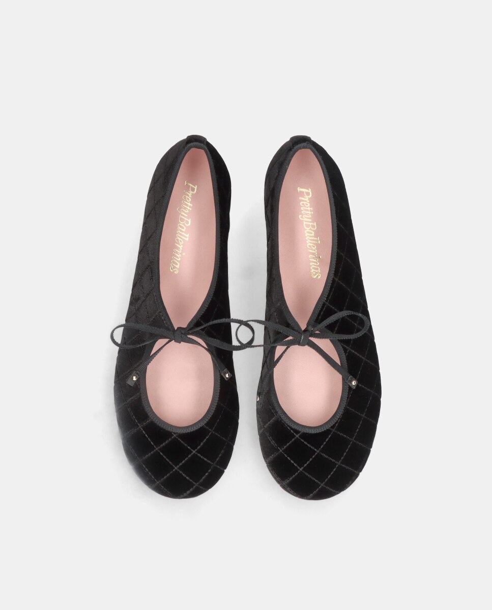 Sabrinas Georgia em Veludo Acolchoado Preto-3