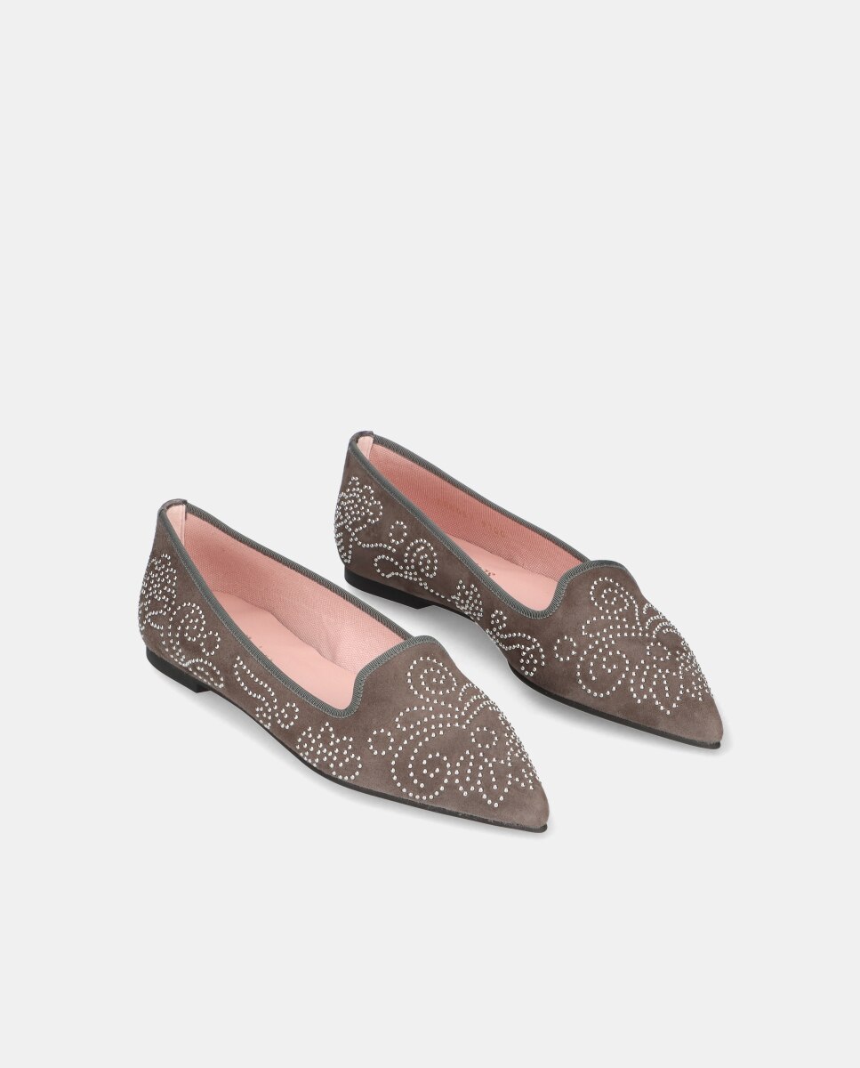 Mocassins Ella em Camurça Suave Cinzento-escuro-2