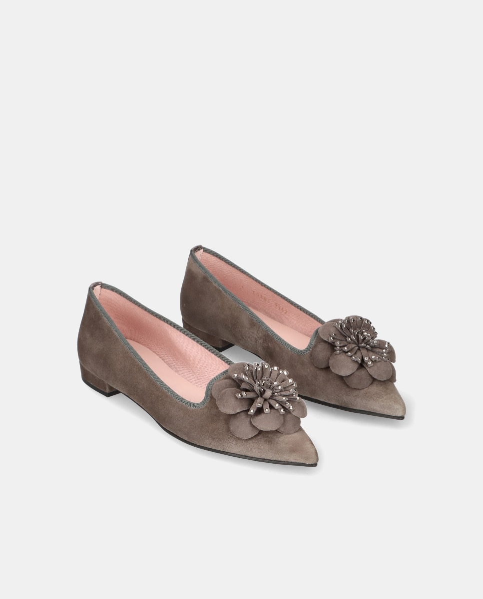 Mocassins Clementine em Camurça Suave Cinzento-escuro-2