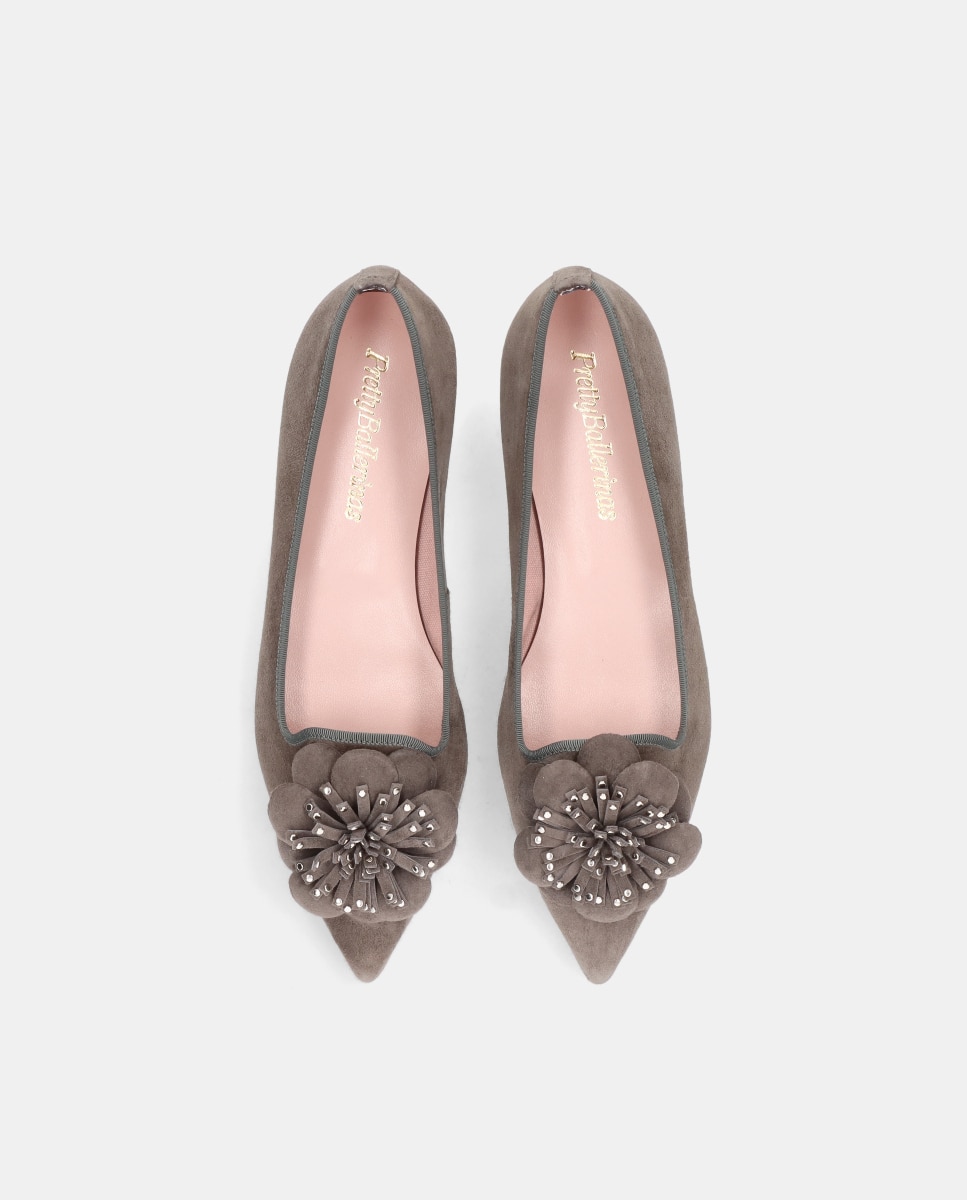 Mocassins Clementine em Camurça Suave Cinzento-escuro-3