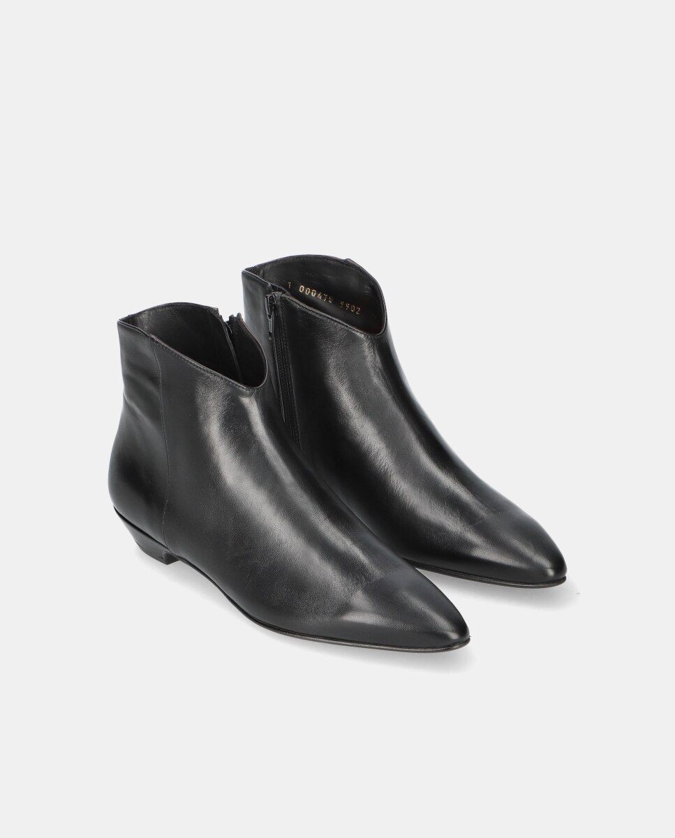 Botins Robin em Pele com Fecho Zip Preto-2