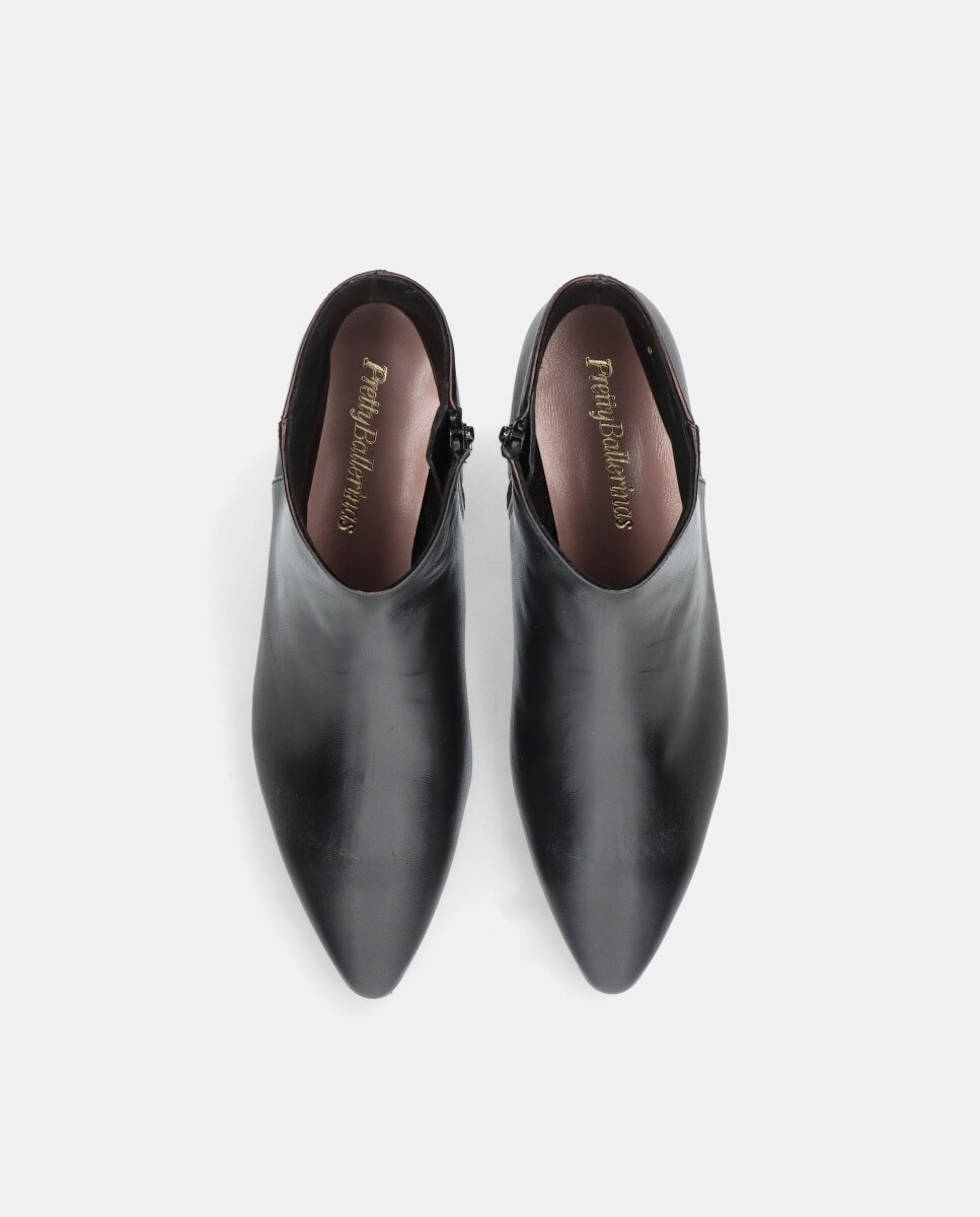 Botins Robin em Pele com Fecho Zip Preto-3