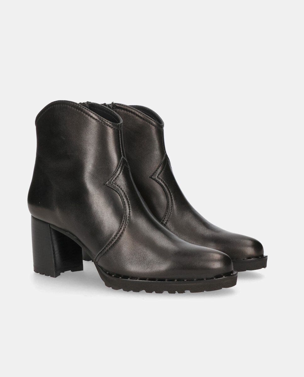 Botins Palermo em Napa com Fecho Zip Preto-2