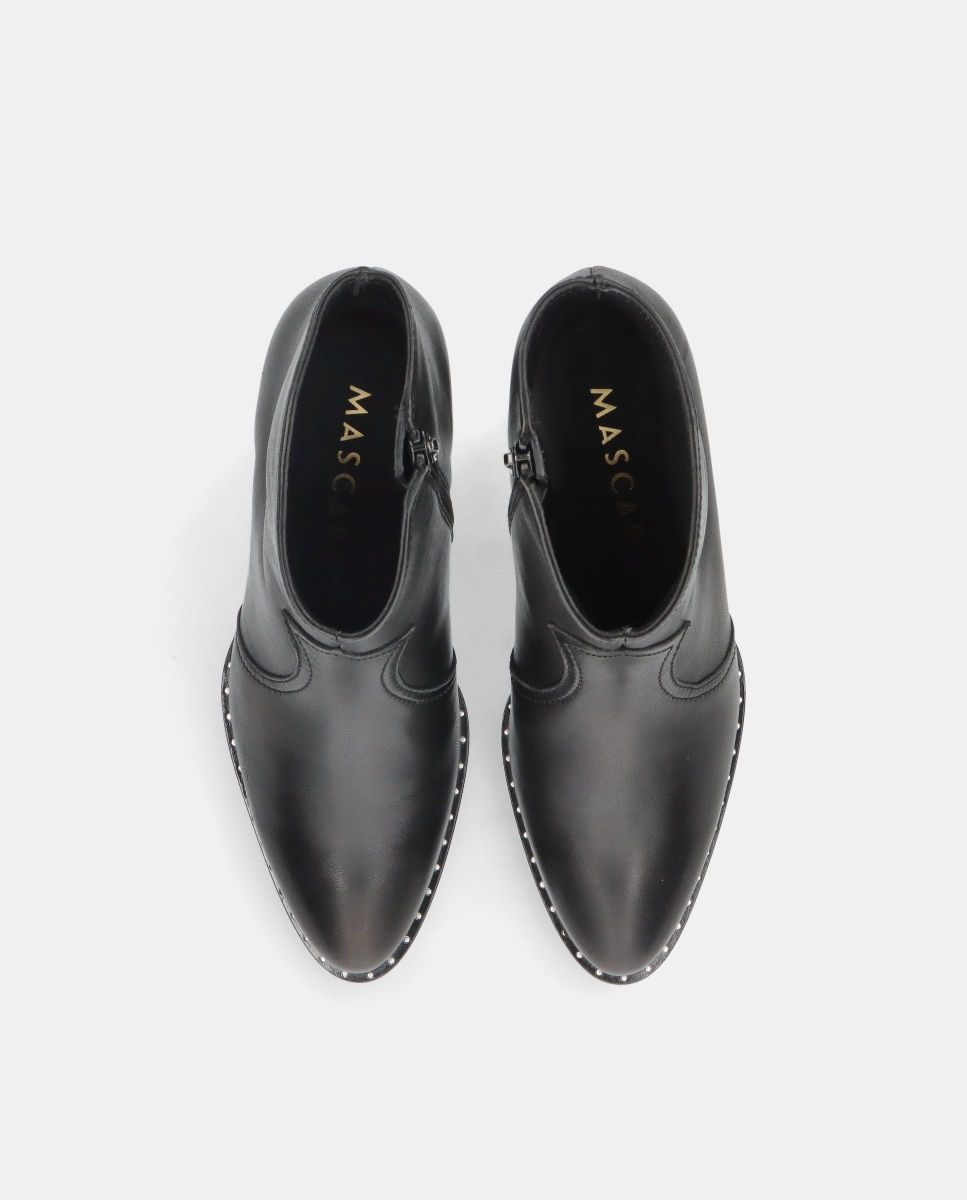 Botins Palermo em Napa com Fecho Zip Preto-3