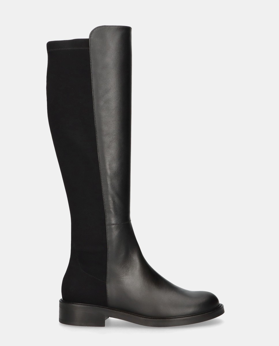 Imagem 0 de Botas Janne em Pele e Tecido Elástico