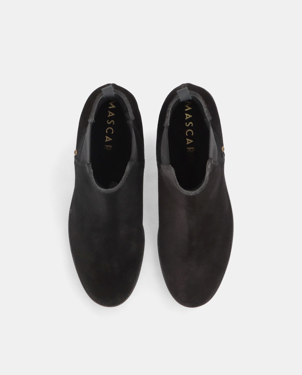 Botins Claudette em Camurça Preto-3