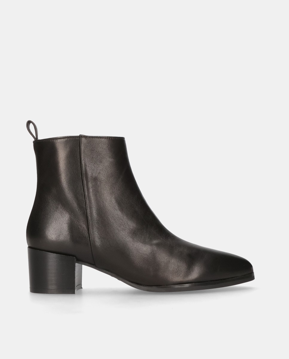 Botins Sharon em Napa com Fecho Zip Preto-1