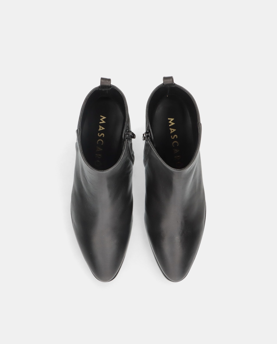 Botins Sharon em Napa com Fecho Zip Preto-3