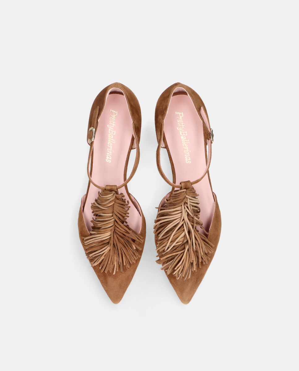 Sabrinas Ella em Camurça com Pompom Castanho-3