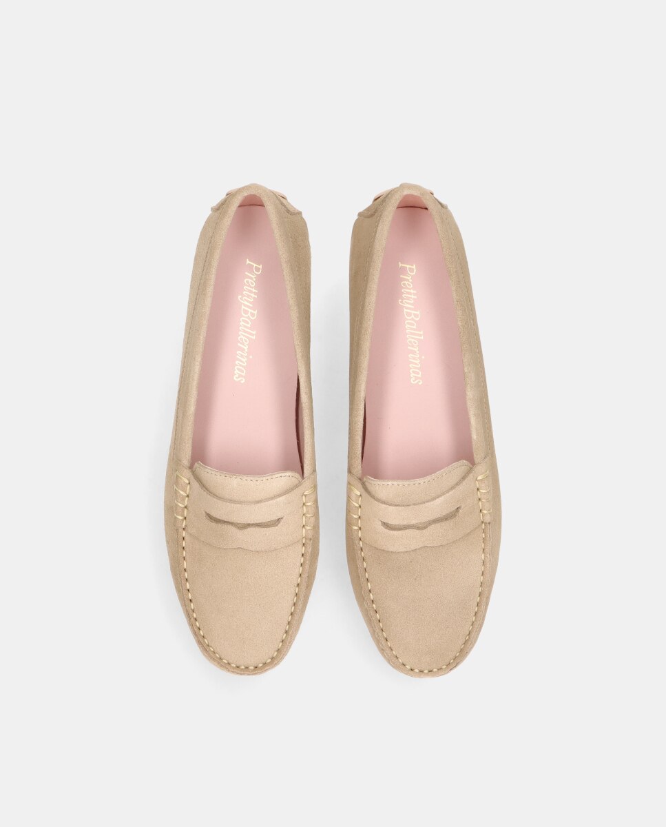 Mocassins Josephine em Camurça Bege-3