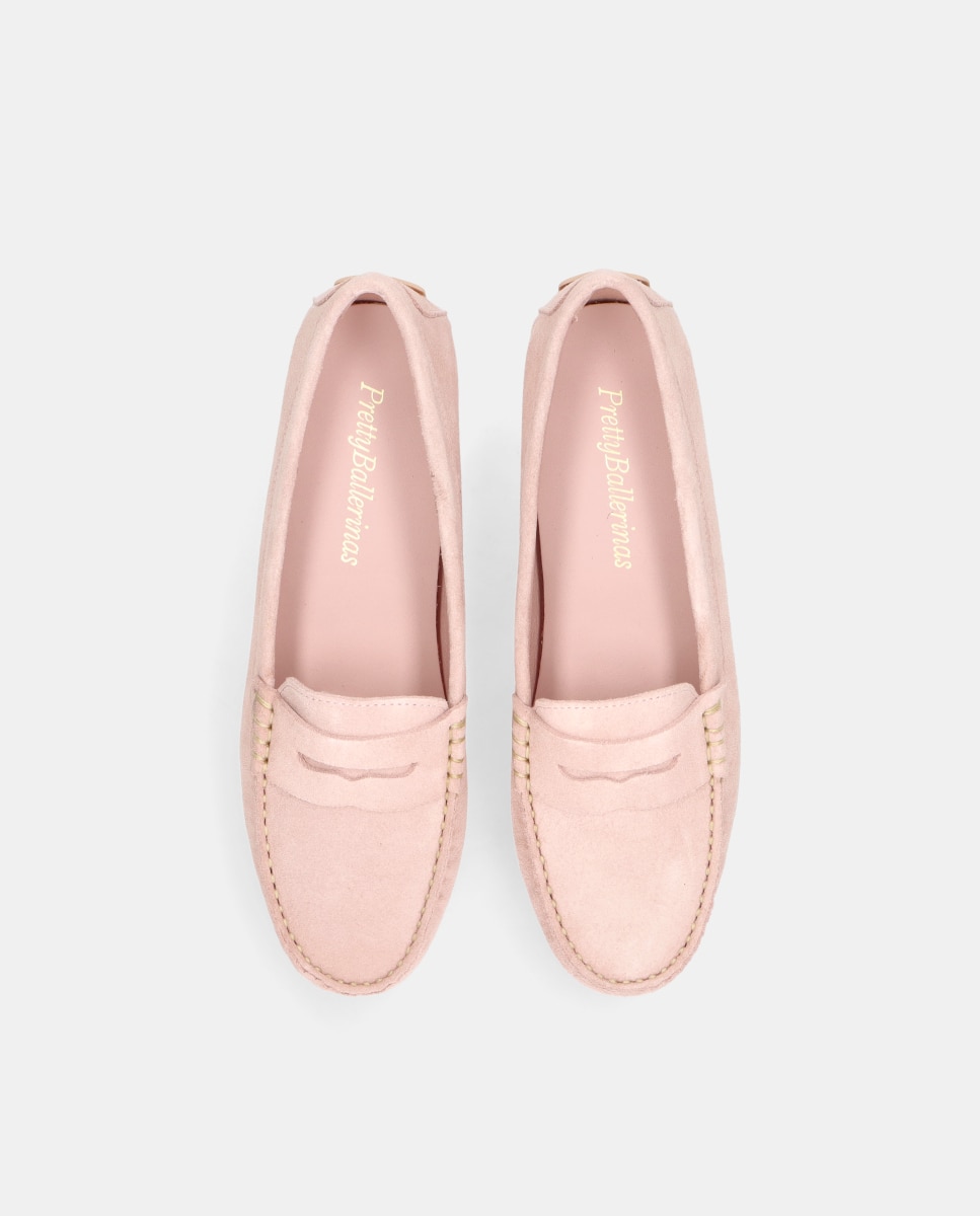 Mocassins Josephine em Camurça Rosa-claro-3