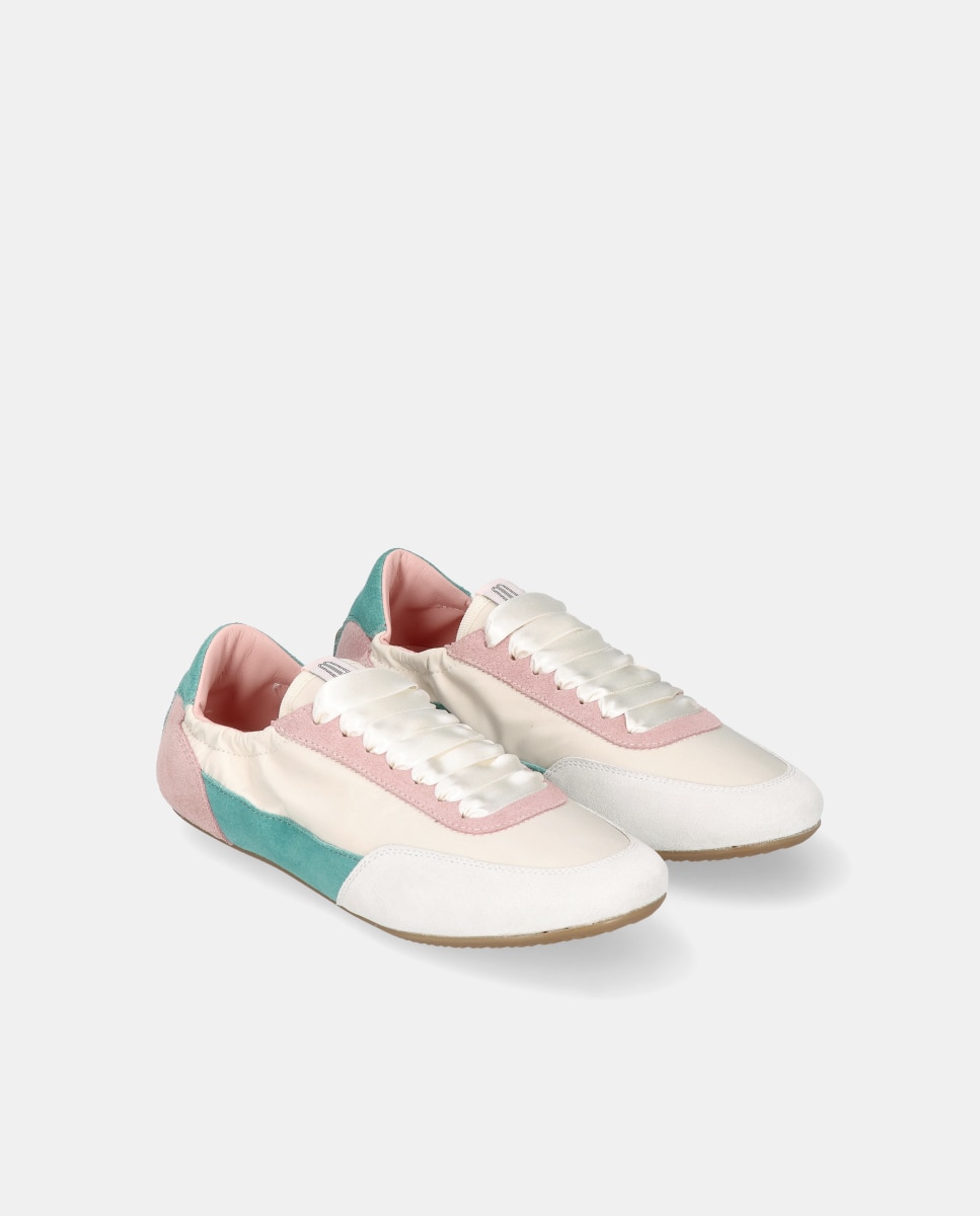 Sapatilhas Básicas Blue em Camurça e Nylon Multicolor-2