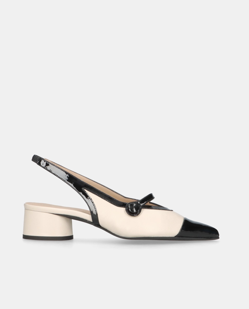 Imagem 0 de Sapatos de Salto Holly em Napa Suave e Verniz