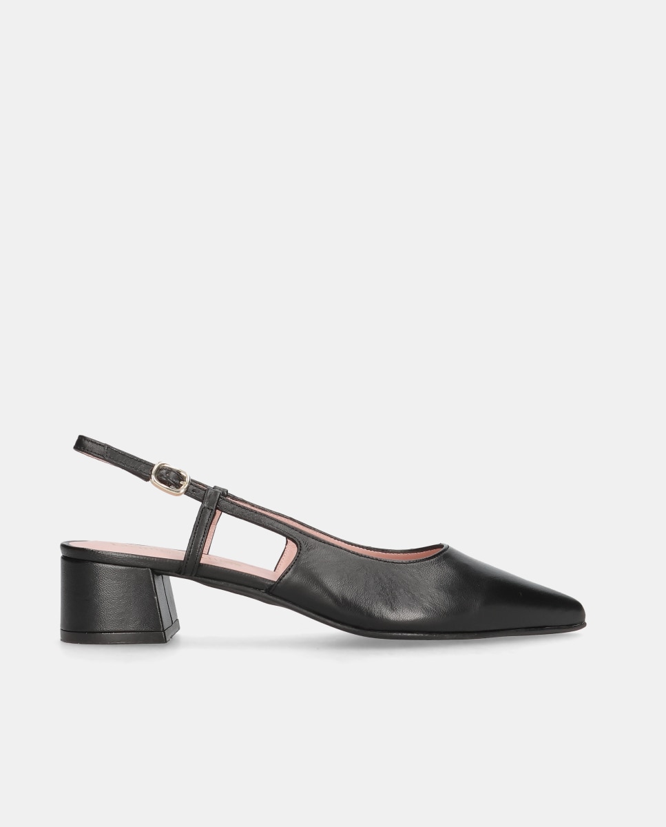 Sapatos de Salto Kendall em Napa Suave Preto-1
