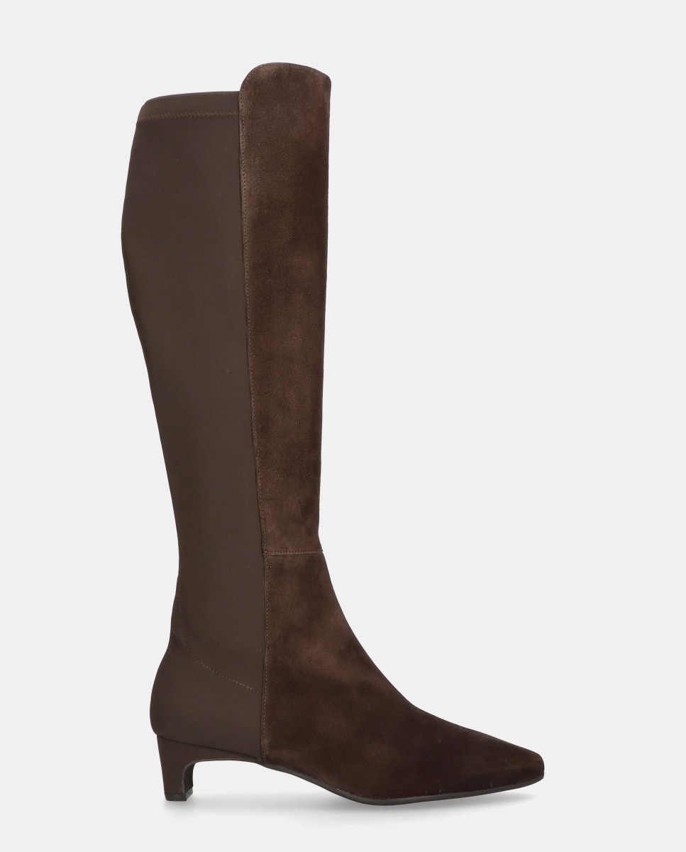 Botas Greta em Camurça Castanho-chocolate-1