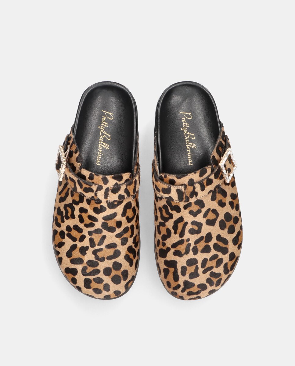 Mules Belle em Pónei com Estampado Leopardo Multicolor-3