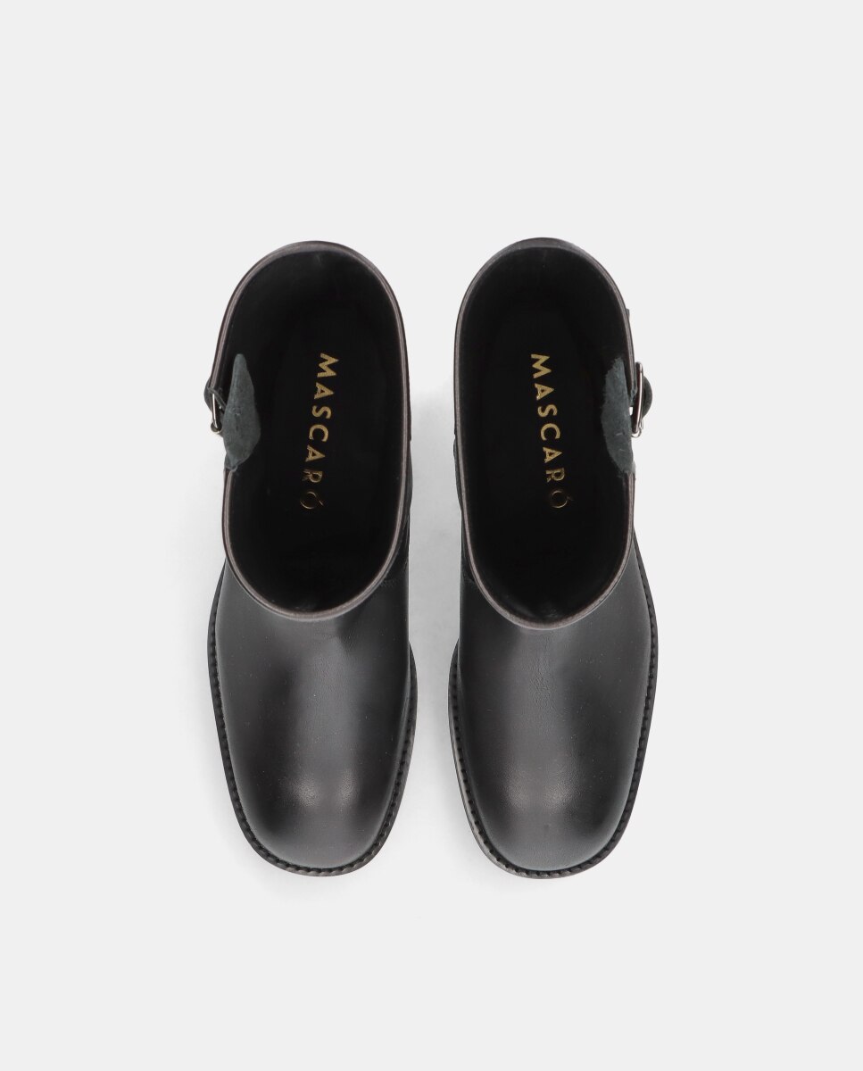 Botas Biker em Pele Preto-3