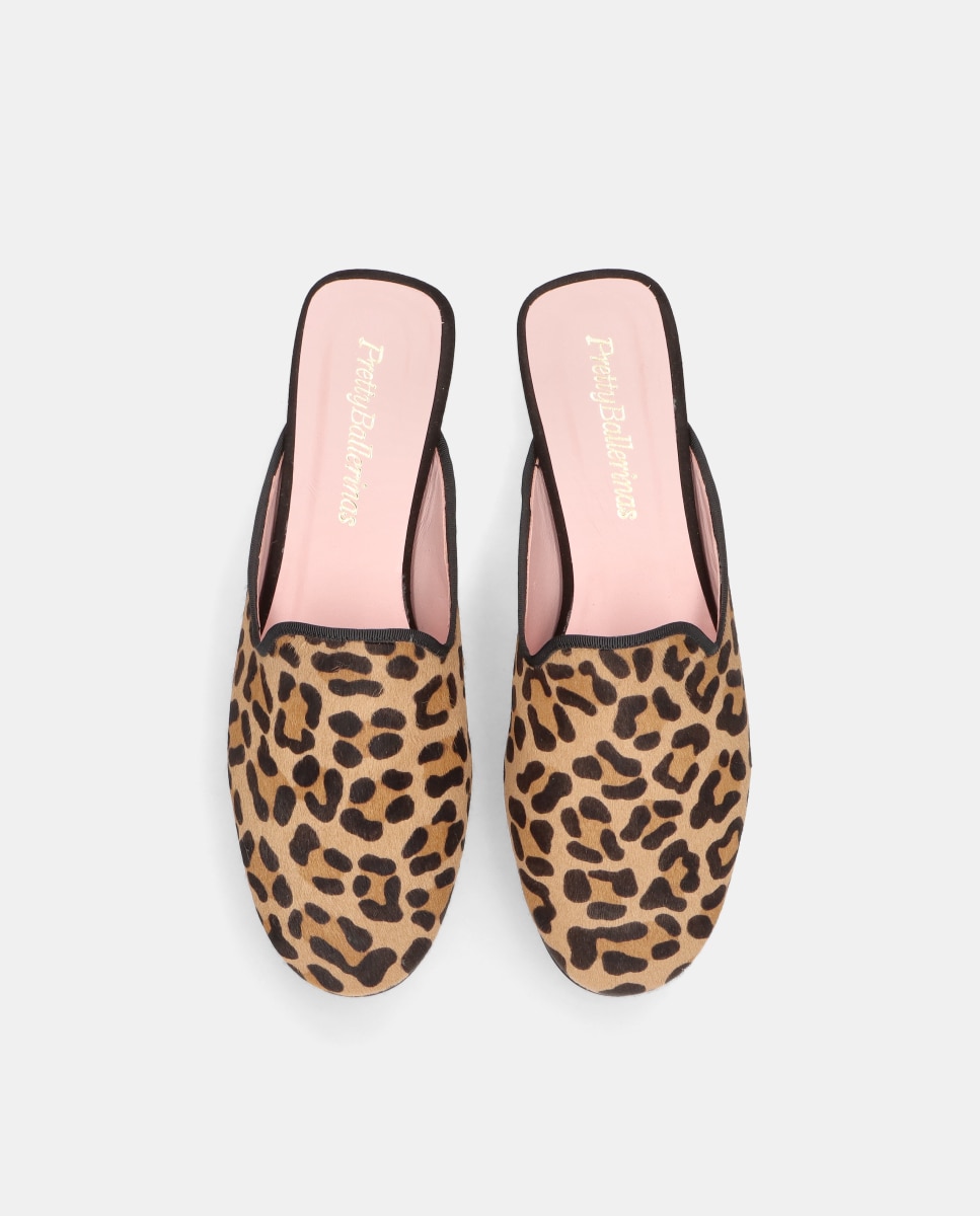 Mules Elara em Pelo Estampado Leopardo Castanho-3