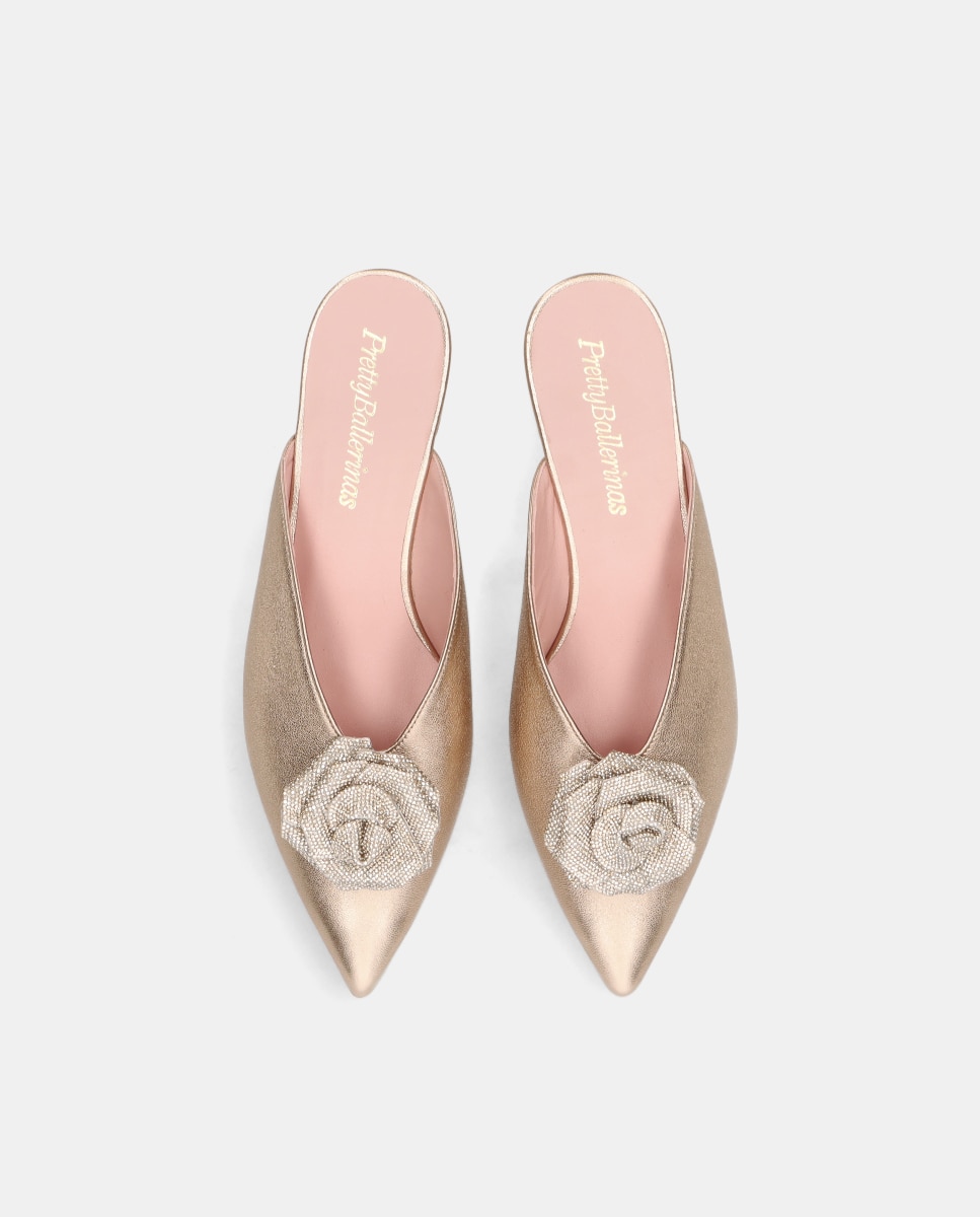 Mules Clementine em Napa Metalizada Ouro-3