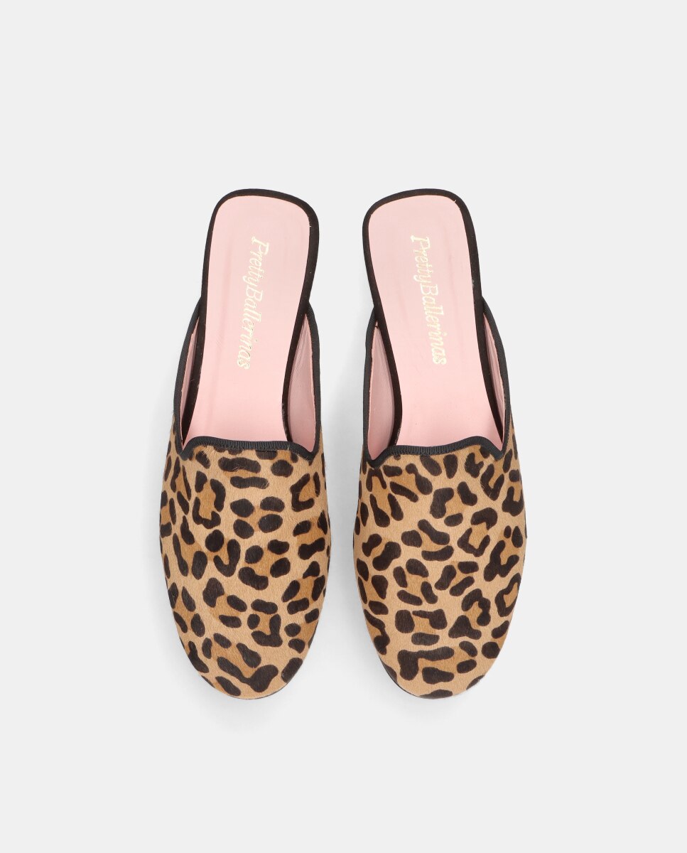 Mules Elara em Pelo Estampado Leopardo Castanho-3