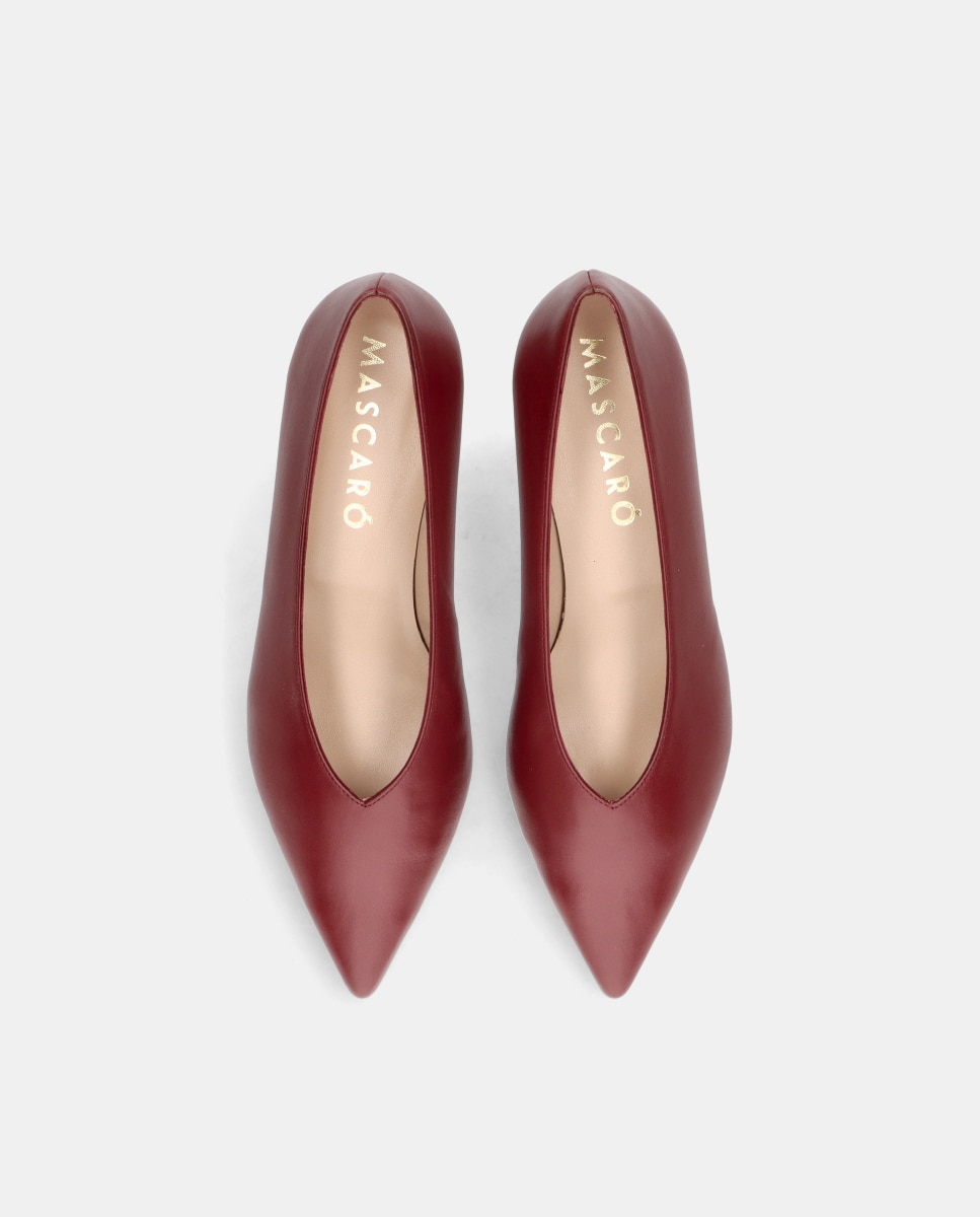Sapatos de Salto Holly em Napa Suave Vermelho-3