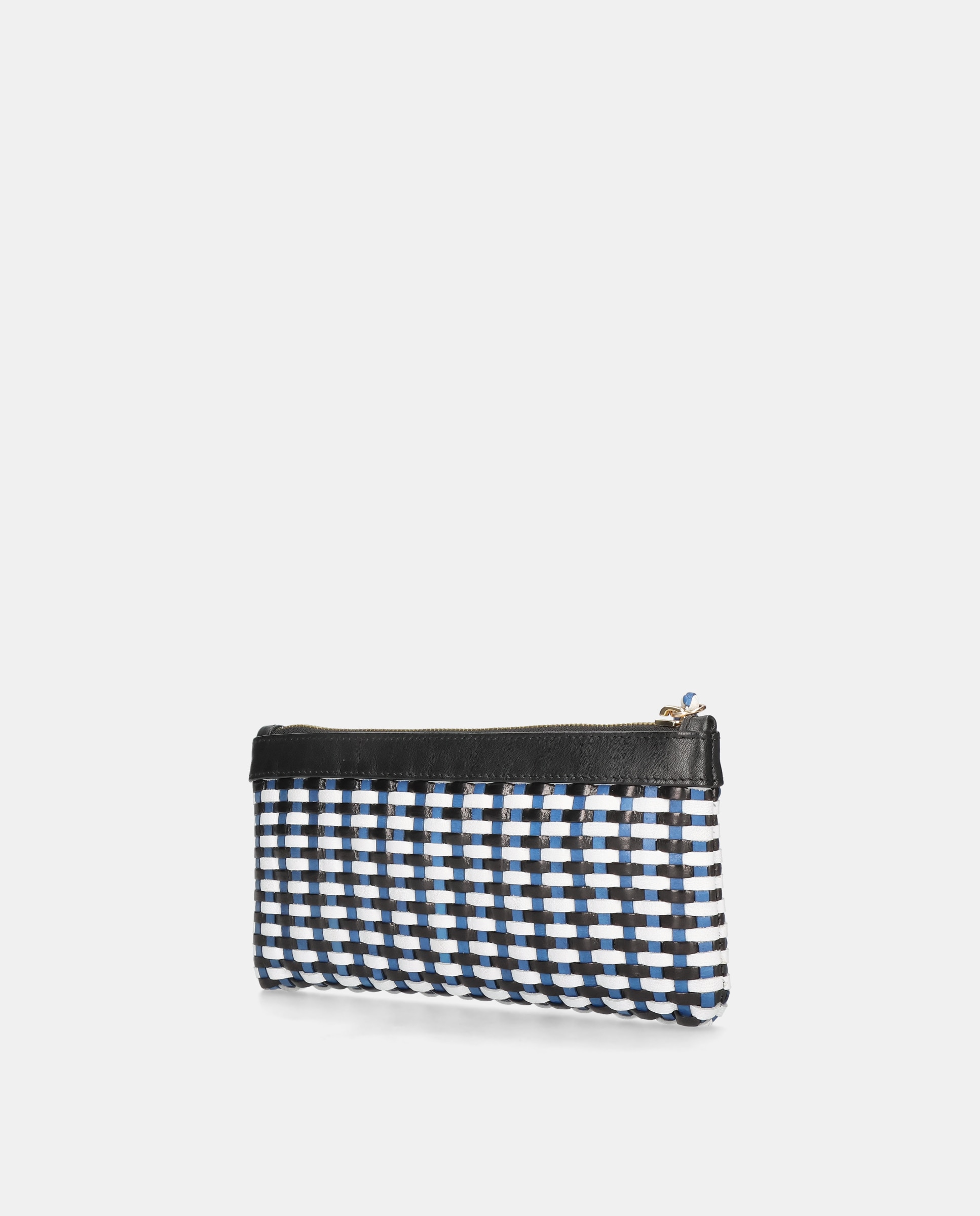 Necessaire de Pele Entrançada Azul-2