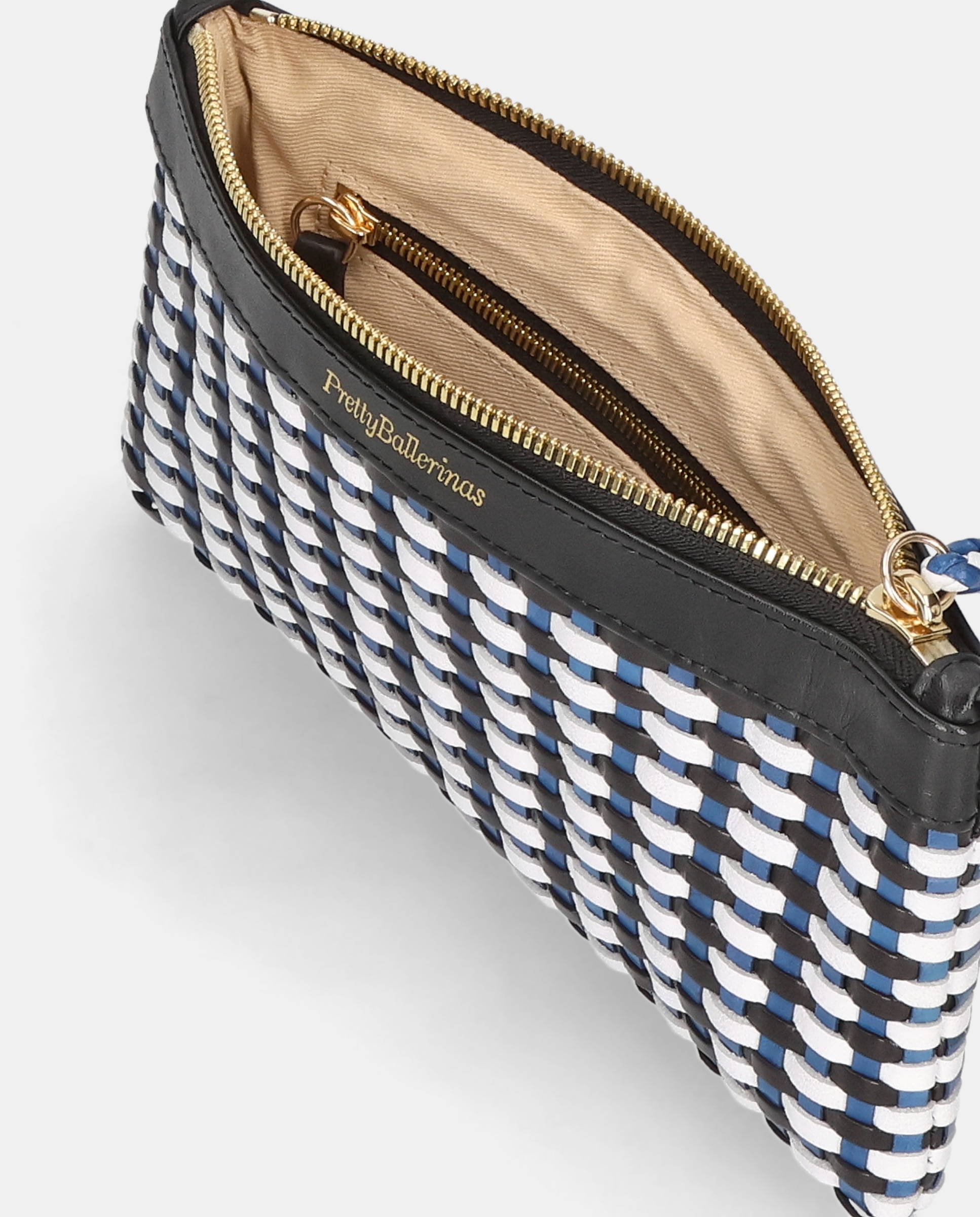 Necessaire de Pele Entrançada Azul-3