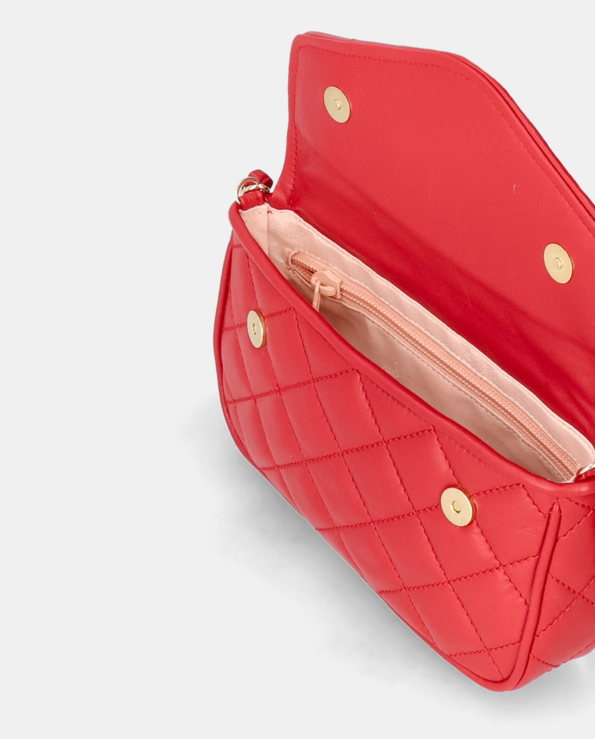 Mala de Ombro em Pónei Estampado e Napa Vermelho-3
