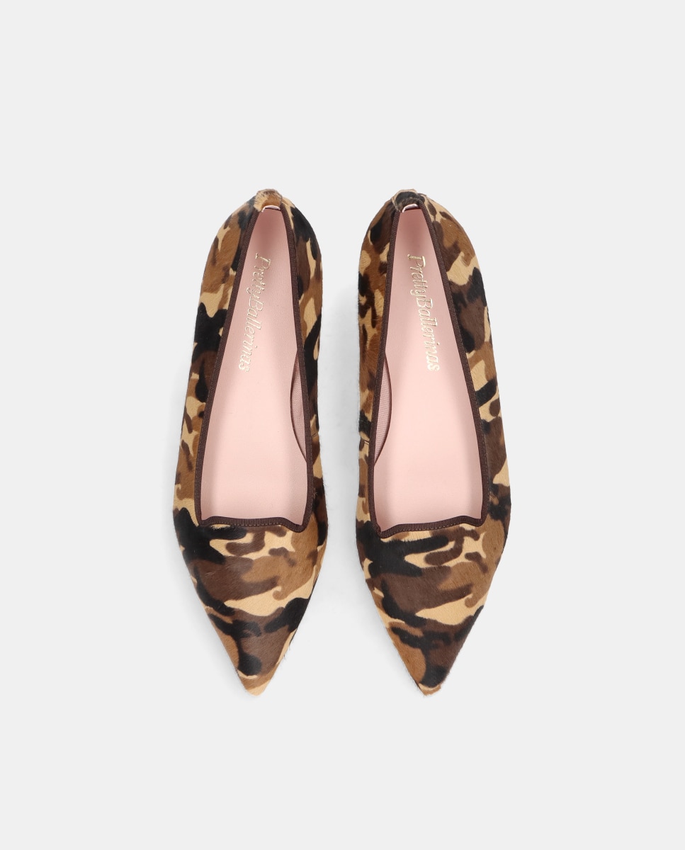 Mocassins Paris em Pelo com Estampado Camuflagem Castanho-3