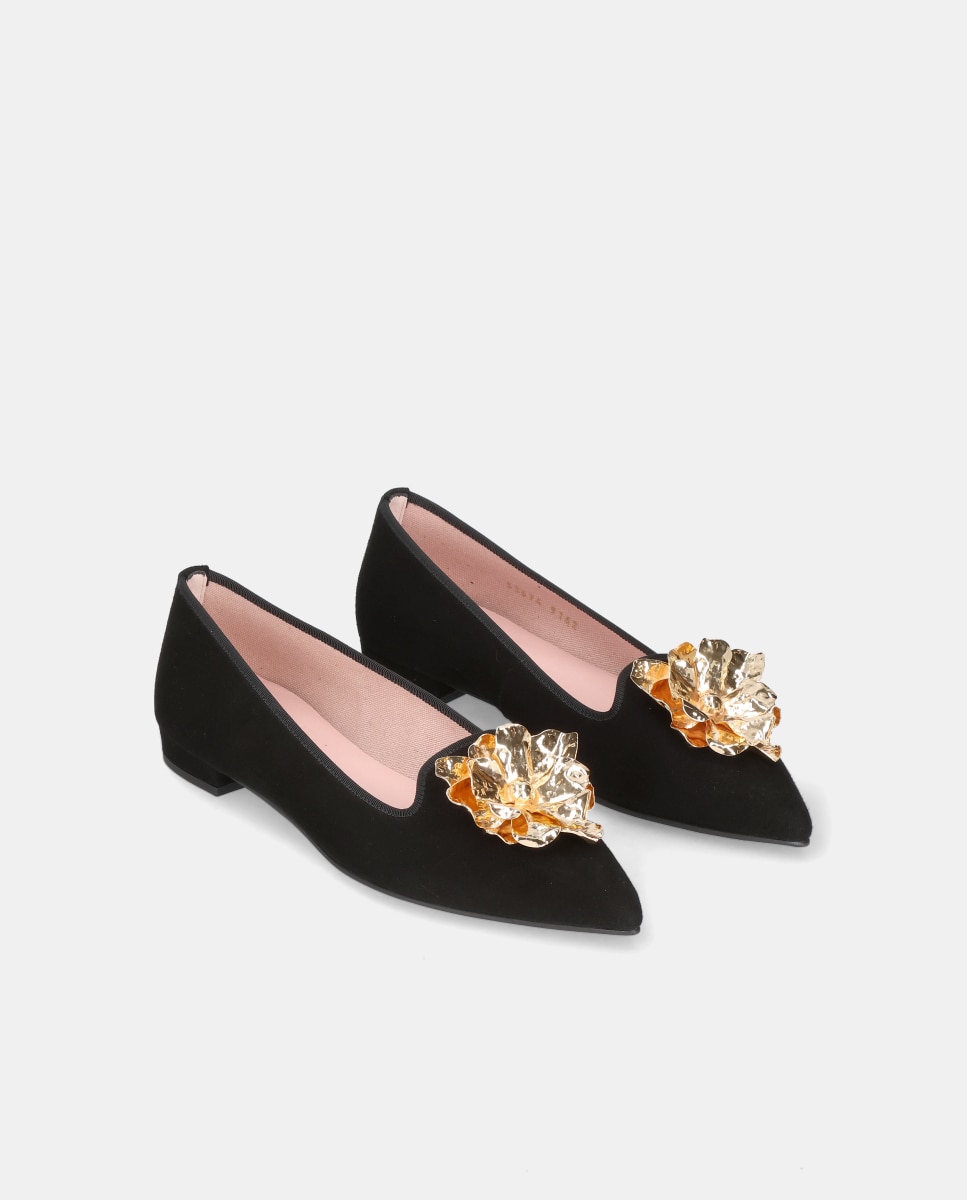 Loafers Clementine em Camurça Suave Preto-2