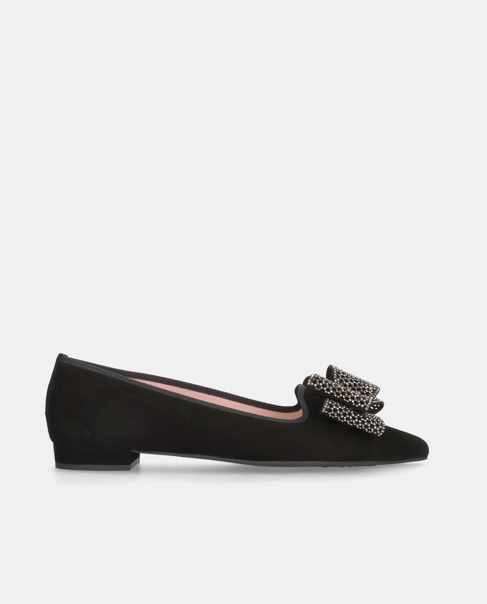 Loafer Clementine em Camurça Suave Preto-1