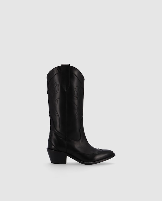 Imagem 0 de Botas de Pele Estilo Cowboy e Salto Cubano
