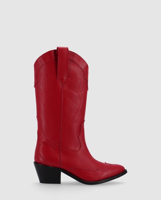 Imagem 0 de Botas de Pele Estilo Cowboy com Salto Cubano