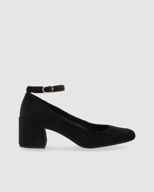 Imagem 0 de Sapatos de Salto de Veludo com Tornozeleira