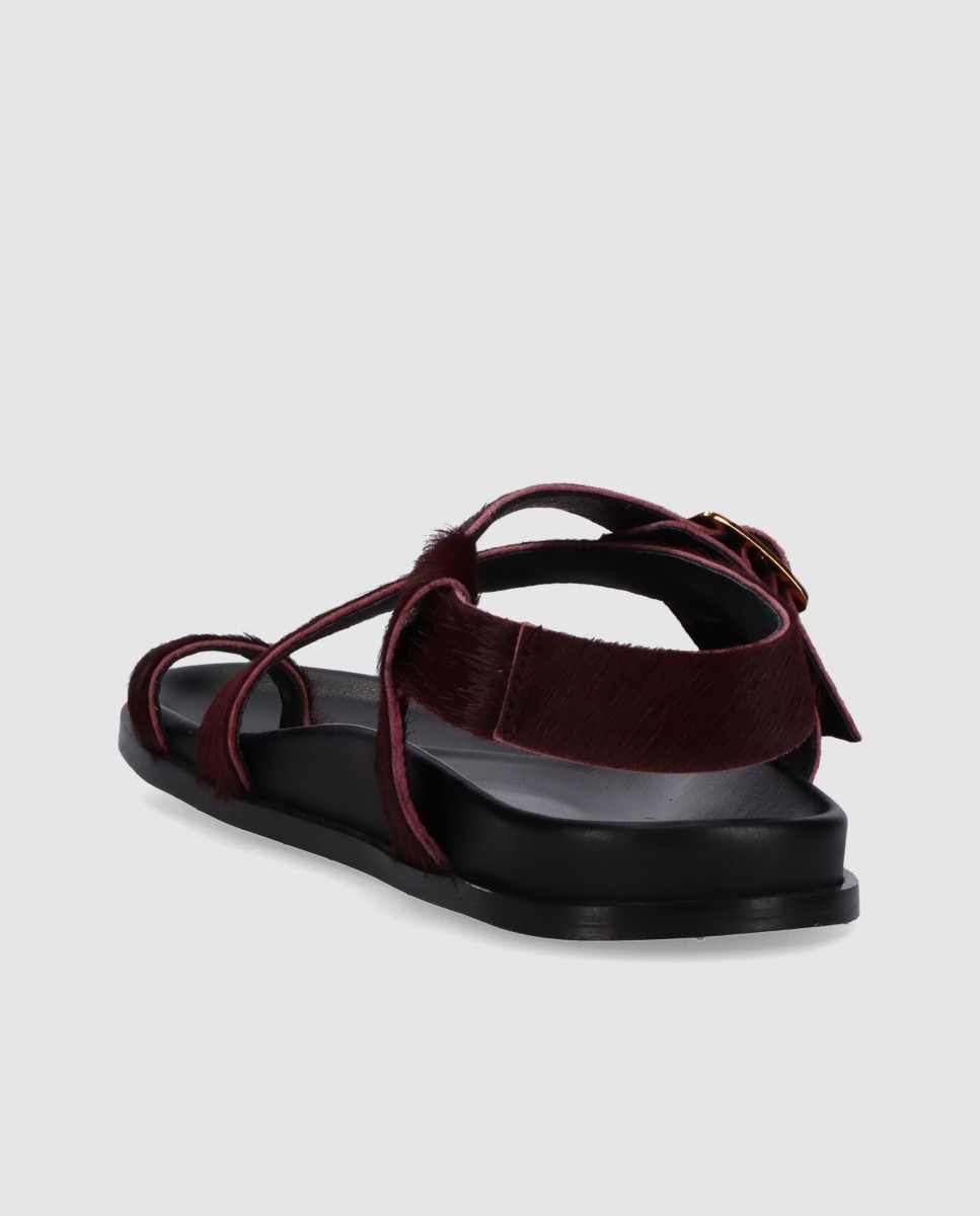 Sandálias Rasas com Toe-ring Grená-4